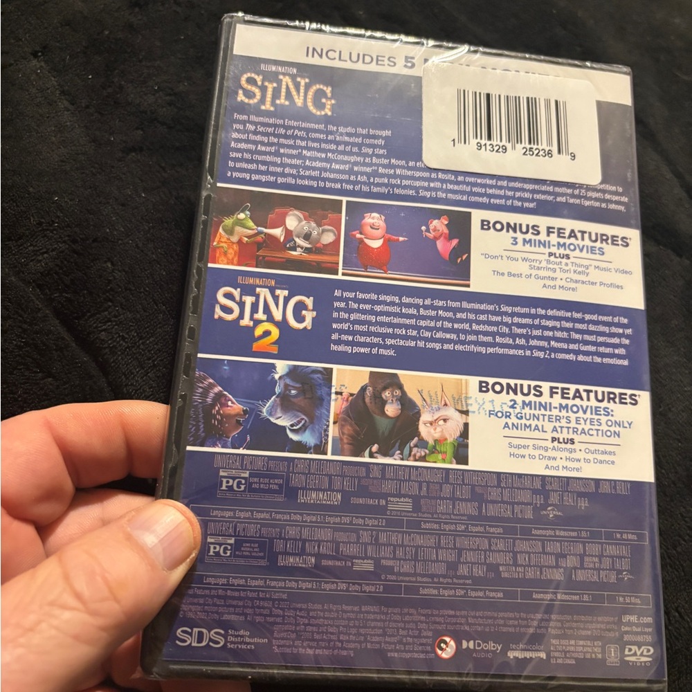 Sing 1 & 2 Movie Pack DVD New Factory Sealed - Picture 2 of 2